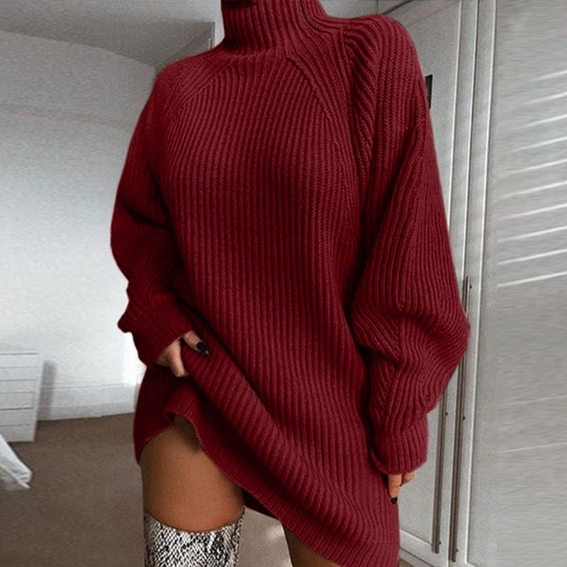 Élise | Robe-Pull Longue Col Roulé pour un Hiver Confortable et Stylé lunnav